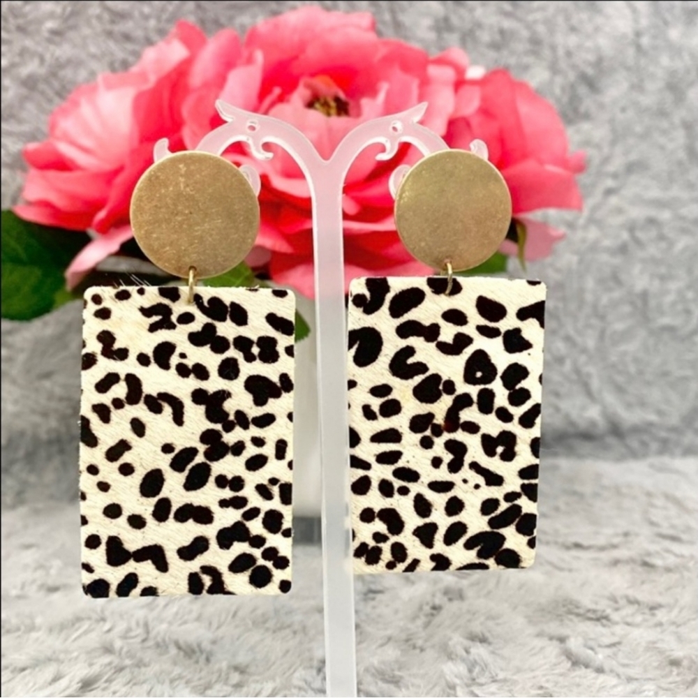 Animal Print & Gold Earrings